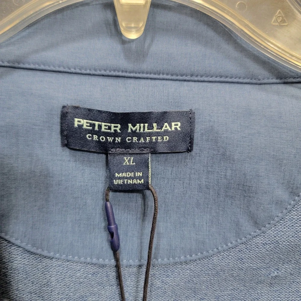 NEW Peter Millar Solstice Performance Hybrid Full-Zip Cardigan OceanBlue Mens XL